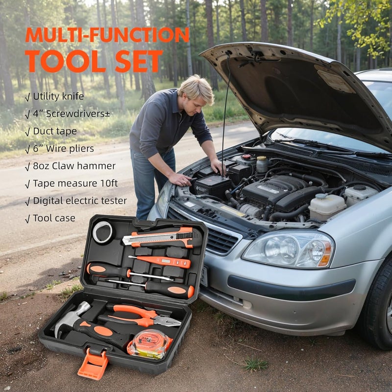 VCAN ACTIVE Car Emergency Kit with Portable Air Compressor, First Aid Kit, Jumper Cables, Roadside Safety Emergency Tool Kit for Women, Men, Teen - Image 4